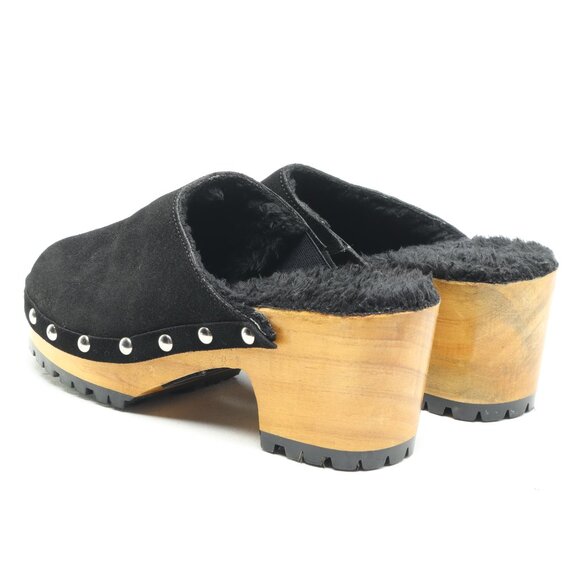 Rag & Co Tulley Suede Leather Mules Clogs Women US6 EU37 Black - Picture 8 of 17